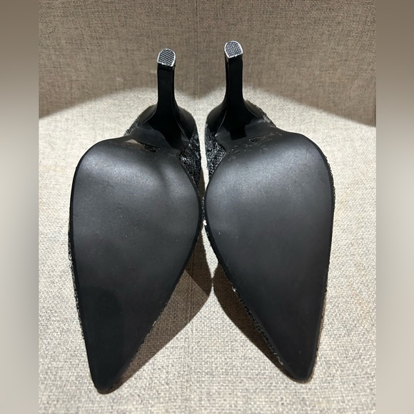 Black and Silver Sequined Heels • size 6 - Picture 5 of 6